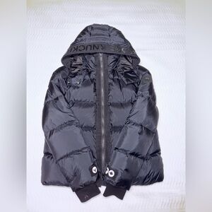 Moose Knuckles Black Hooded Puffer Jacket
